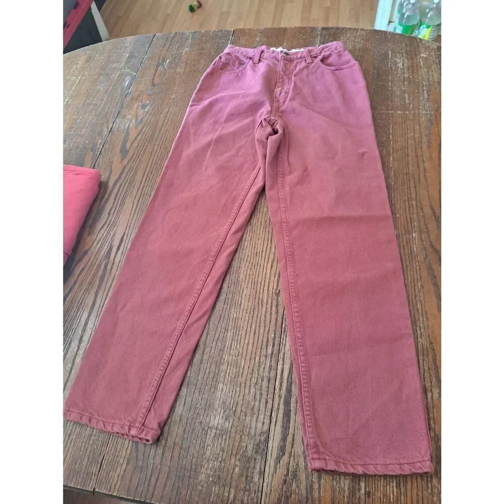 Vintage Sz 7 Chazzz by Charles Ghailian Cotton Rust Coral Denim Jeans w Pockets